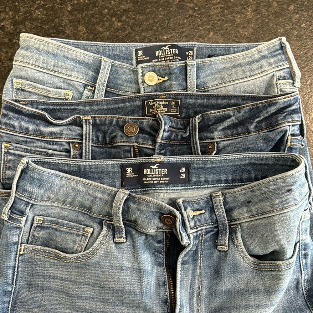 Three pairs of skinny jeans in great used condition.